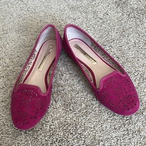 Audrey Brooke Daisy magenta perforated flats